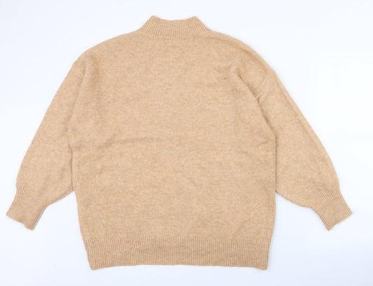 George Womens Brown High Neck  Acrylic Pullover Jumper Size M