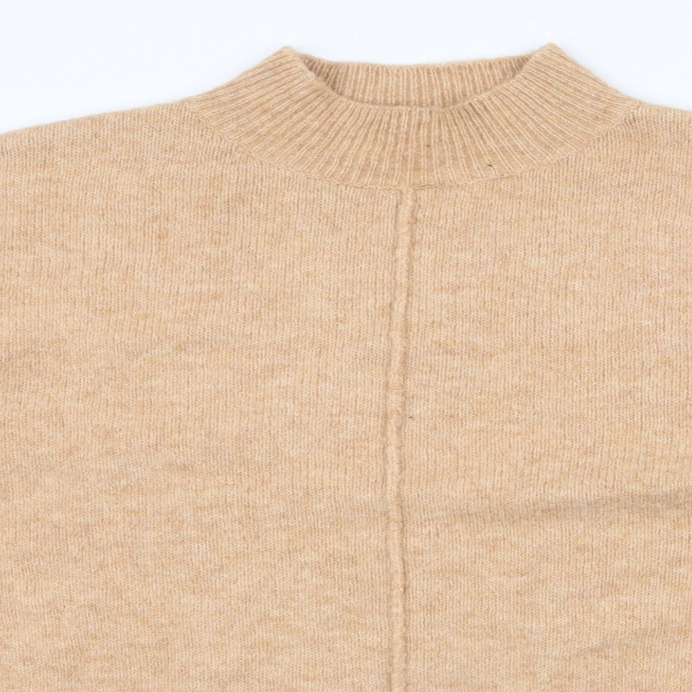 George Womens Brown High Neck  Acrylic Pullover Jumper Size M