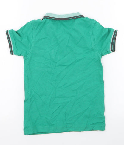 George Boys Green  100% Cotton Jersey Polo Size 2-3 Years Collared Button - crocodile