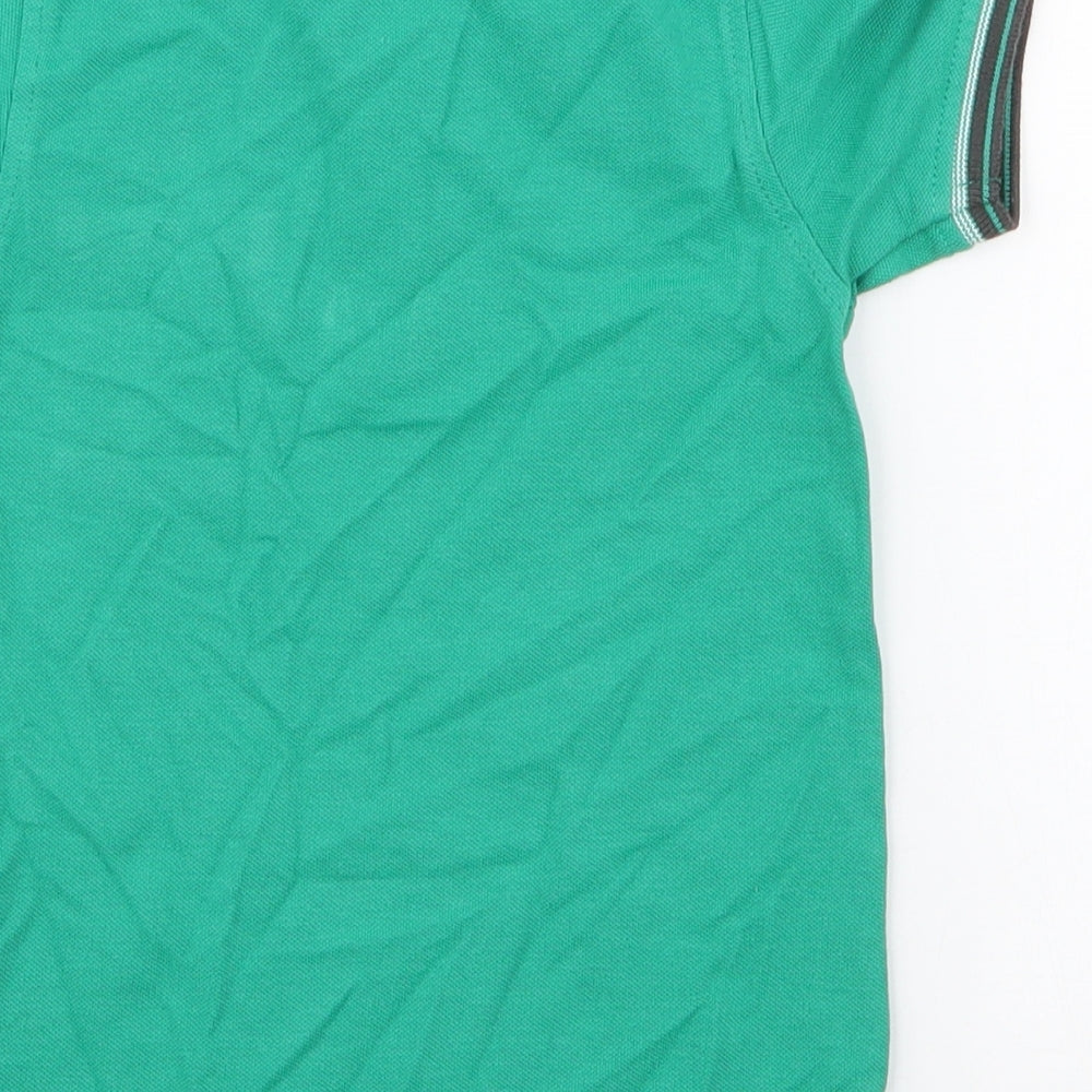 George Boys Green  100% Cotton Jersey Polo Size 2-3 Years Collared Button - crocodile