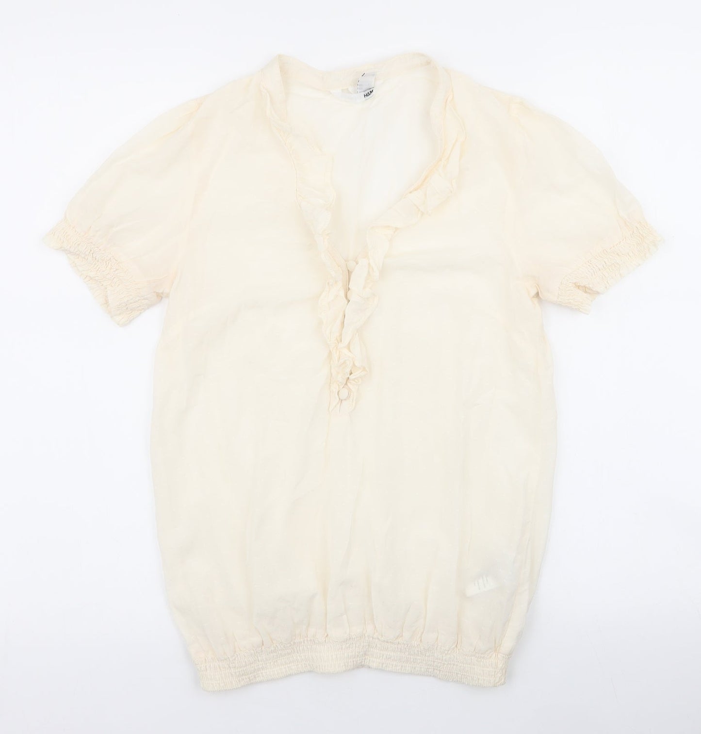 Womens UK Size 6 H&M Ivory Basic Blouse