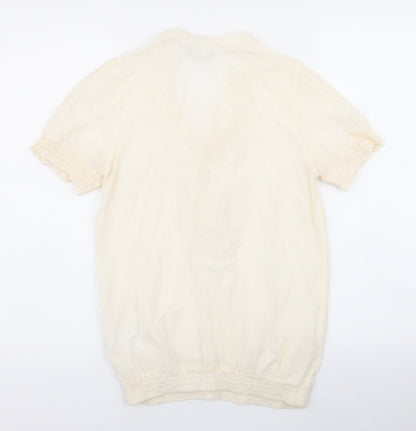 Womens UK Size 6 H&M Ivory Basic Blouse