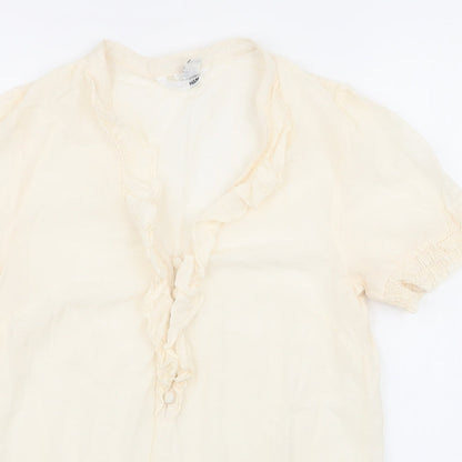 Womens UK Size 6 H&M Ivory Basic Blouse