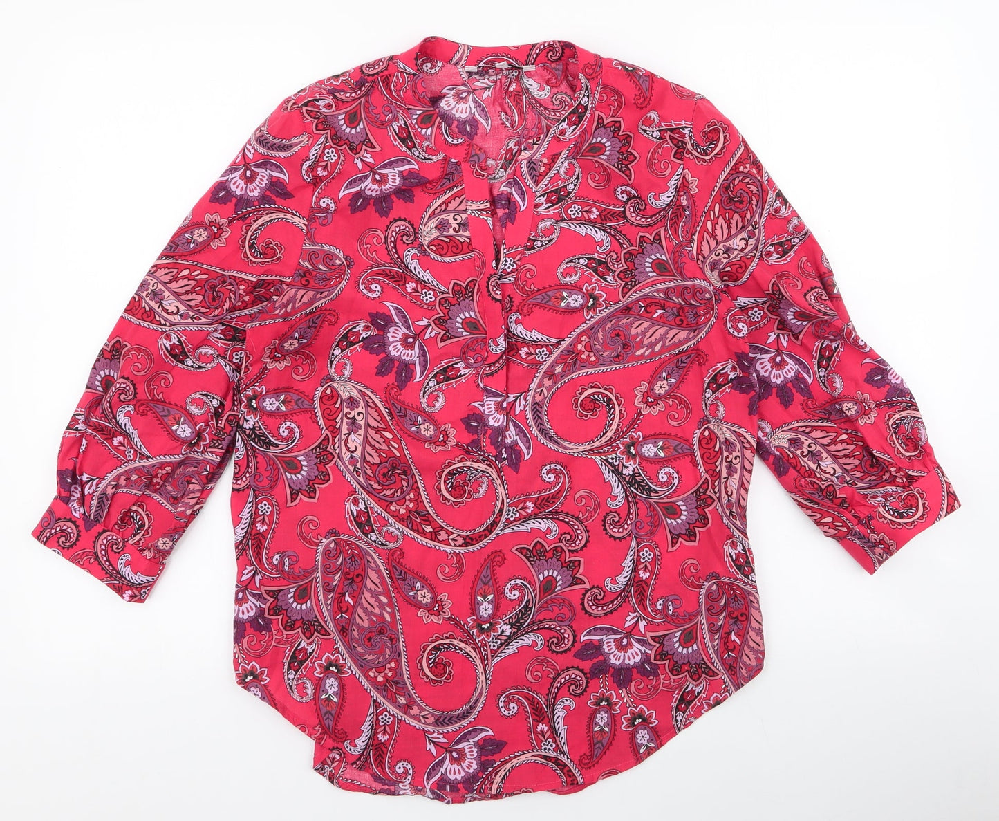 Womens UK Size 6 NEXT Red Basic Button-Up