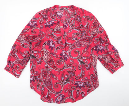 Womens UK Size 6 NEXT Red Basic Button-Up