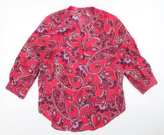 Womens UK Size 6 NEXT Red Basic Button-Up