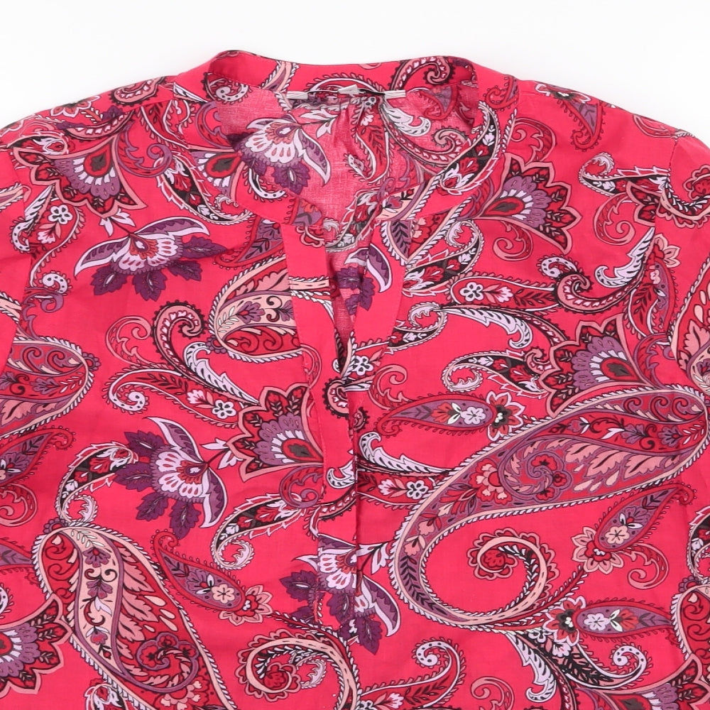 Womens UK Size 6 NEXT Red Basic Button-Up