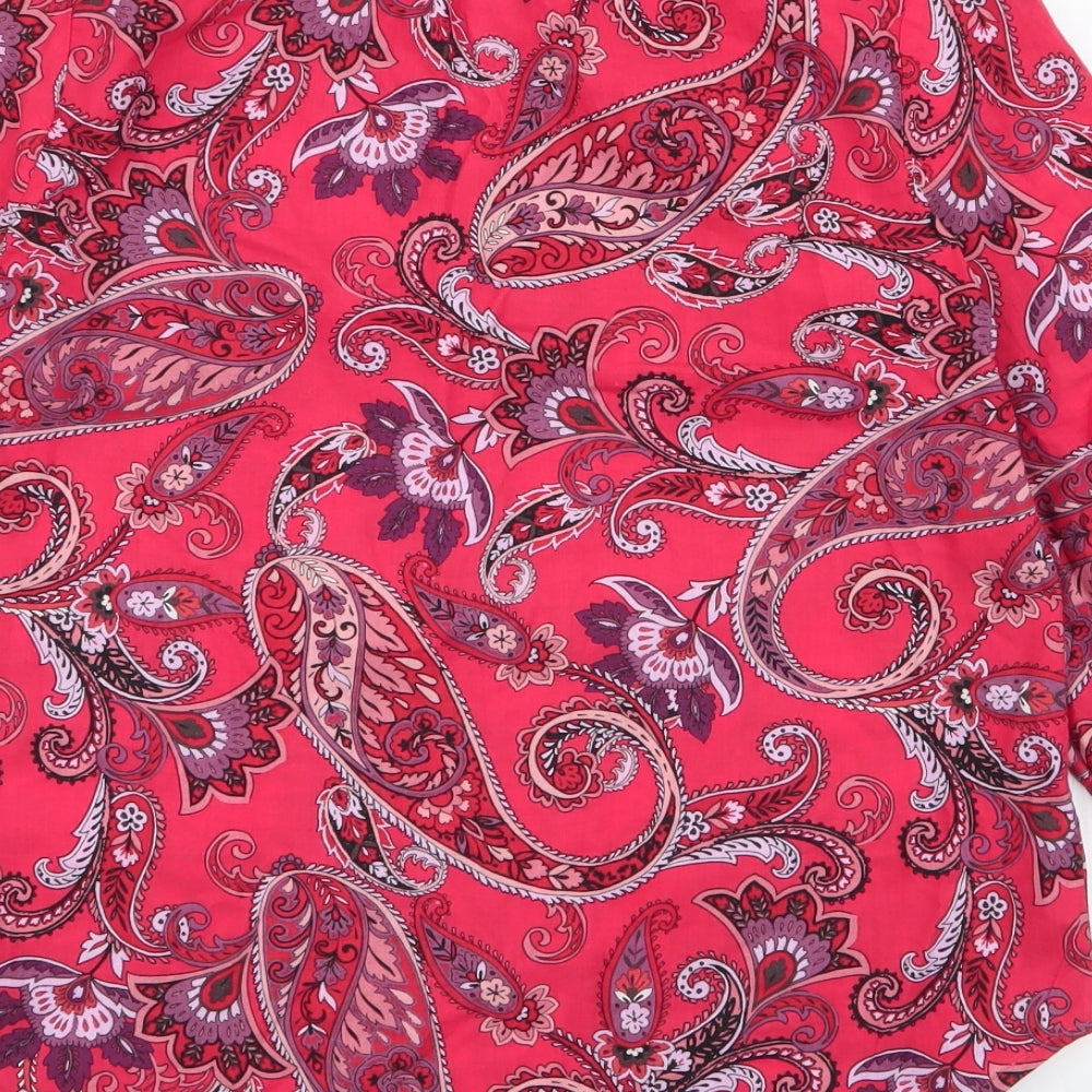 Womens UK Size 6 NEXT Red Basic Button-Up