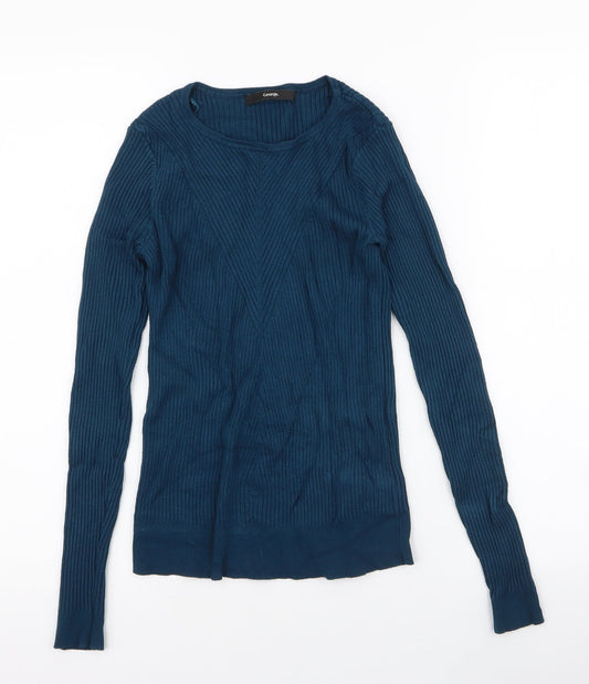 George Womens Blue Round Neck  Viscose Pullover Jumper Size 8