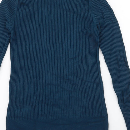 George Womens Blue Round Neck  Viscose Pullover Jumper Size 8