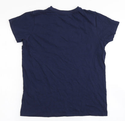Primark Boys Blue  100% Cotton Basic T-Shirt Size 11-12 Years Round Neck  - Legend