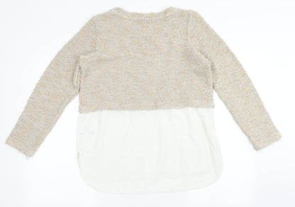 Womens UK Size 10 NEXT Beige Pullover Jumper