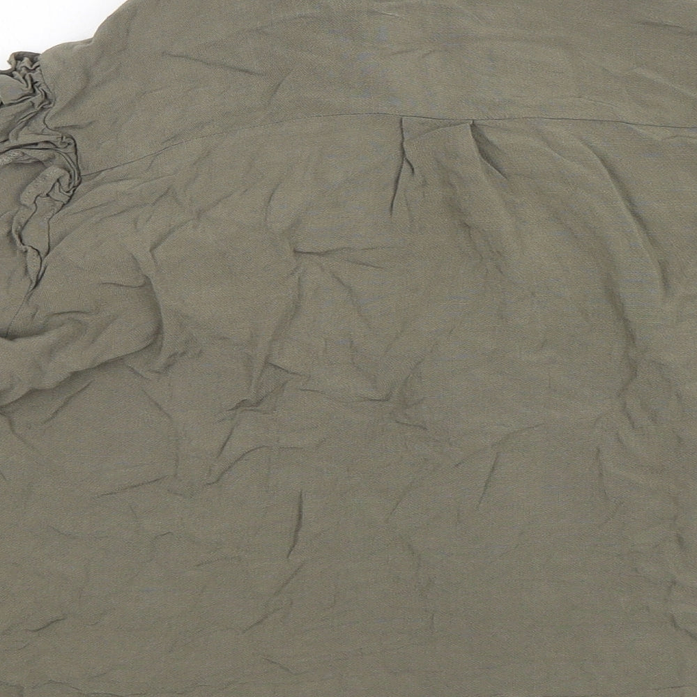 George Womens Green  Viscose Basic Button-Up Size 14 Collared