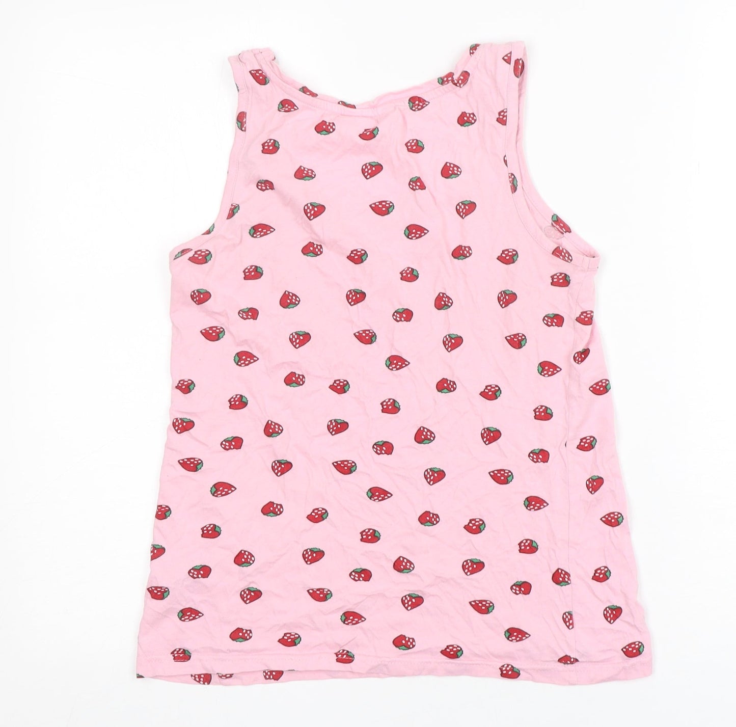 Dunnes Stores Womens Pink Polka Dot Cotton Top Pyjama Top Size S