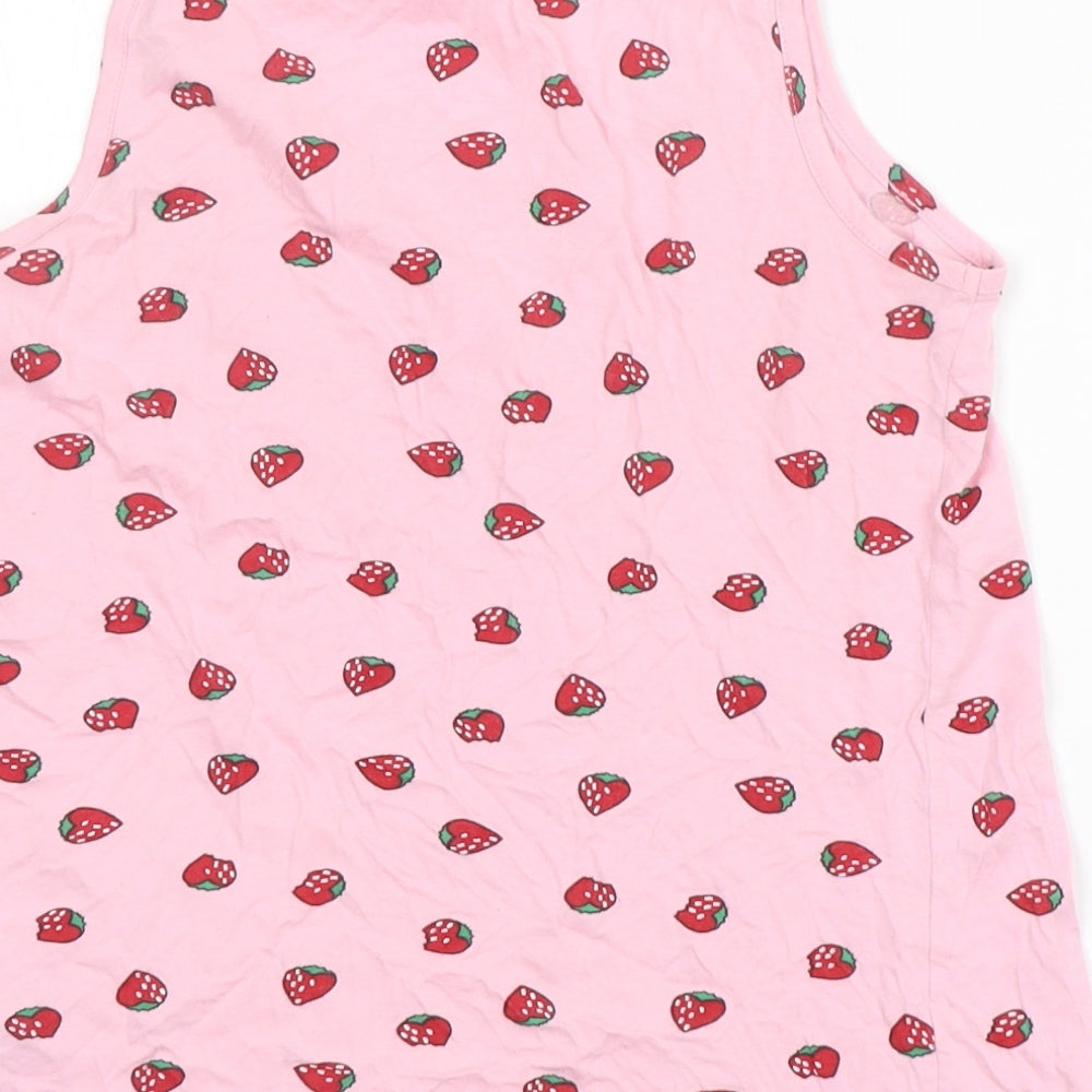 Dunnes Stores Womens Pink Polka Dot Cotton Top Pyjama Top Size S