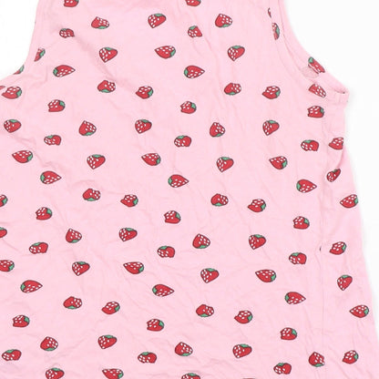 Dunnes Stores Womens Pink Polka Dot Cotton Top Pyjama Top Size S