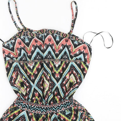 Atmosphere Womens Multicoloured Argyle/Diamond Polyester Playsuit One-Piece Size 8