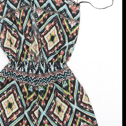 Atmosphere Womens Multicoloured Argyle/Diamond Polyester Playsuit One-Piece Size 8
