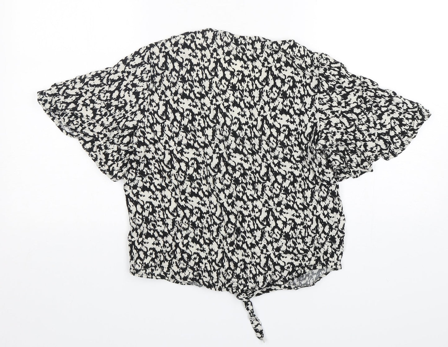 F&F Womens Multicoloured Animal Print Viscose Basic Button-Up Size 10 V-Neck