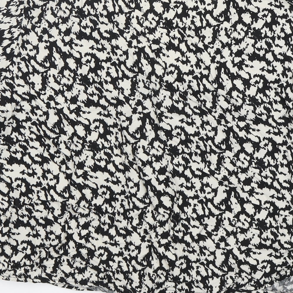 F&F Womens Multicoloured Animal Print Viscose Basic Button-Up Size 10 V-Neck