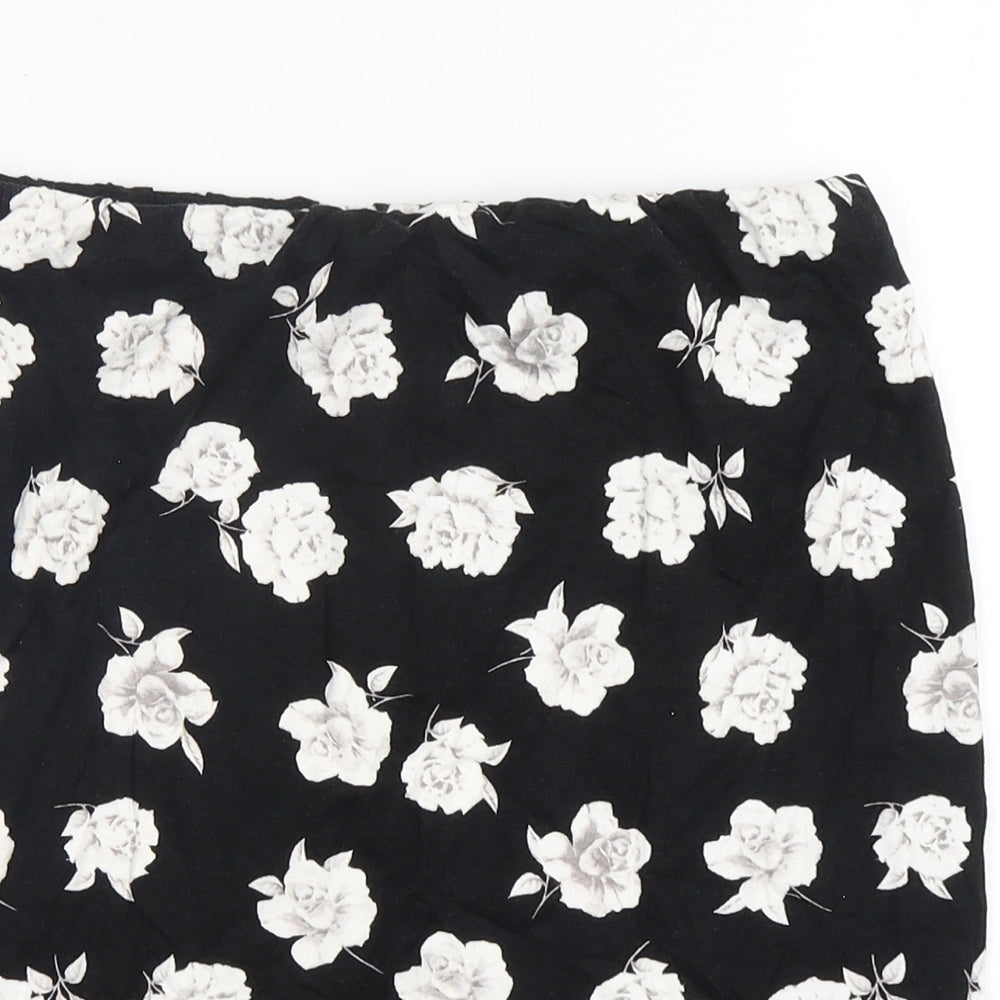New Look Girls Black Floral Polyester Mini Skirt Size 12-13 Years  Regular