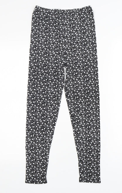 Preworn Girls Multicoloured Floral Viscose Capri Trousers Size 13 Years  Regular
