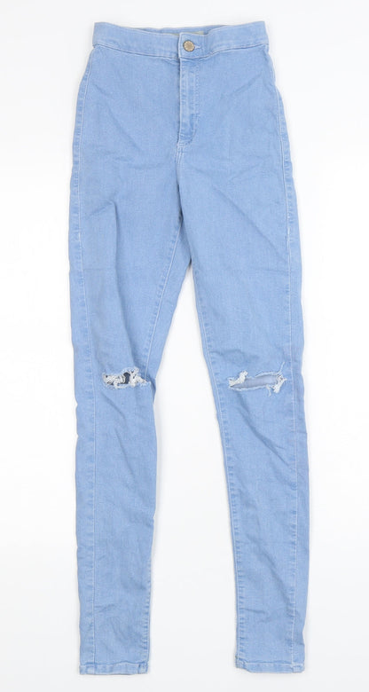 Topshop Womens Blue  Polyester Skinny Jeans Size 26 in L32 in Regular
