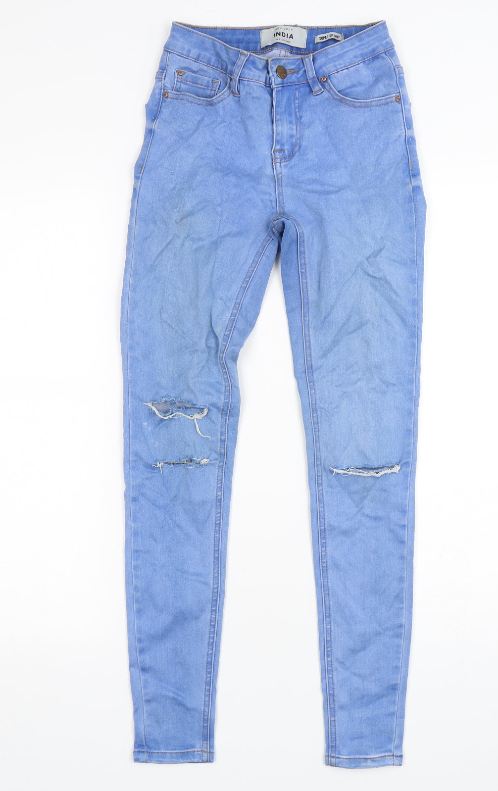 New Look Womens Blue  Cotton Skinny Jeans Size 6 L28 in Regular