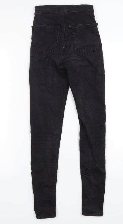 Toshop Womens Black  Cotton Skinny Jeans Size 24 in L28 in Regular