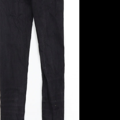 Toshop Womens Black  Cotton Skinny Jeans Size 24 in L28 in Regular