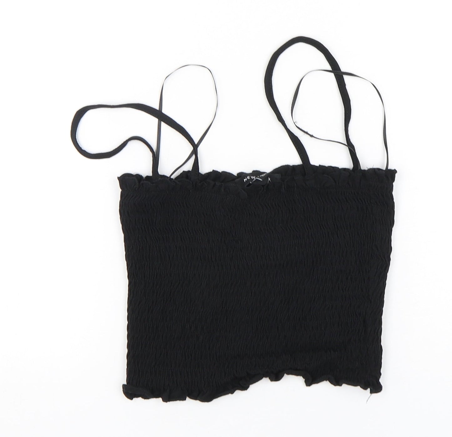 Womens UK Size 8 New Look Black Cropped Tank