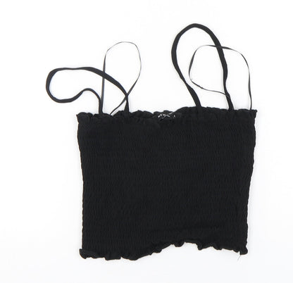 Womens UK Size 8 New Look Black Cropped Tank