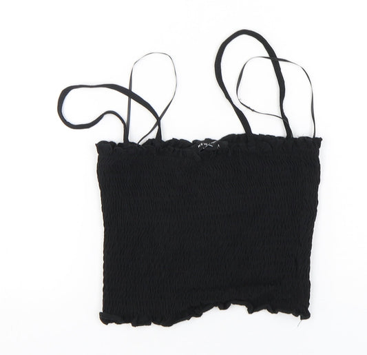 Womens UK Size 8 New Look Black Cropped Tank