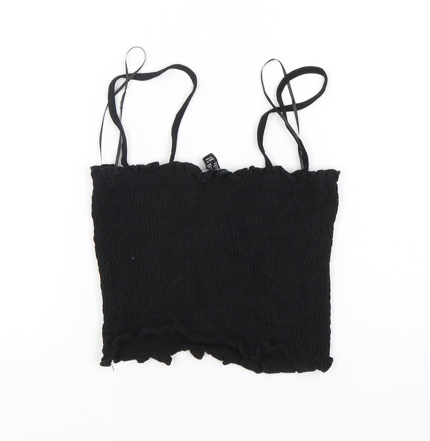 Womens UK Size 8 New Look Black Cropped Tank