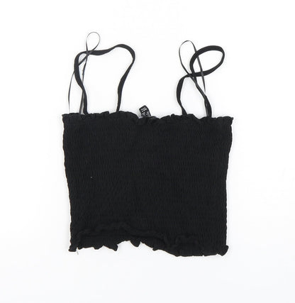 Womens UK Size 8 New Look Black Cropped Tank