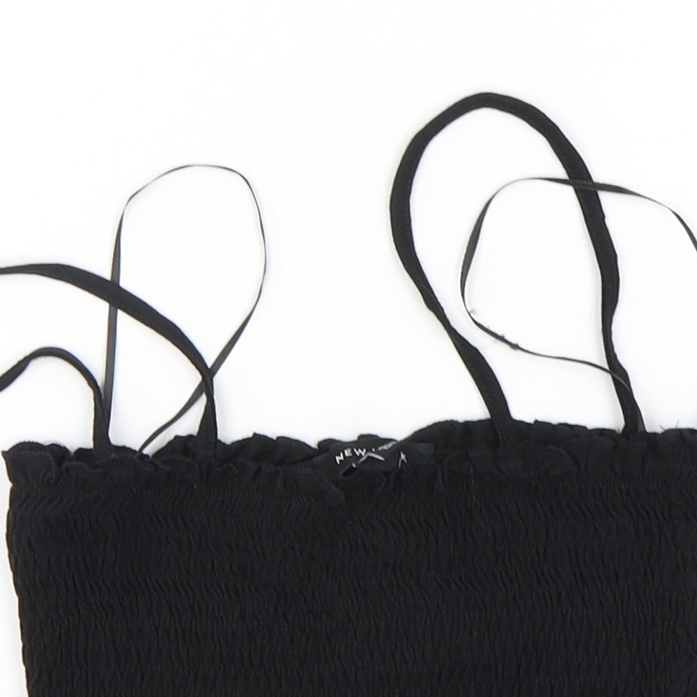 Womens UK Size 8 New Look Black Cropped Tank