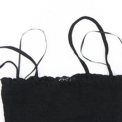 Womens UK Size 8 New Look Black Cropped Tank