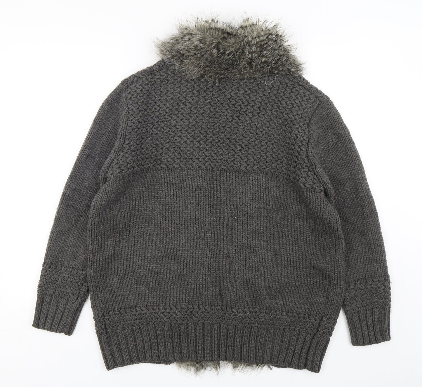 Womens UK Size 10 Topshop Grey Cardigan Jumper