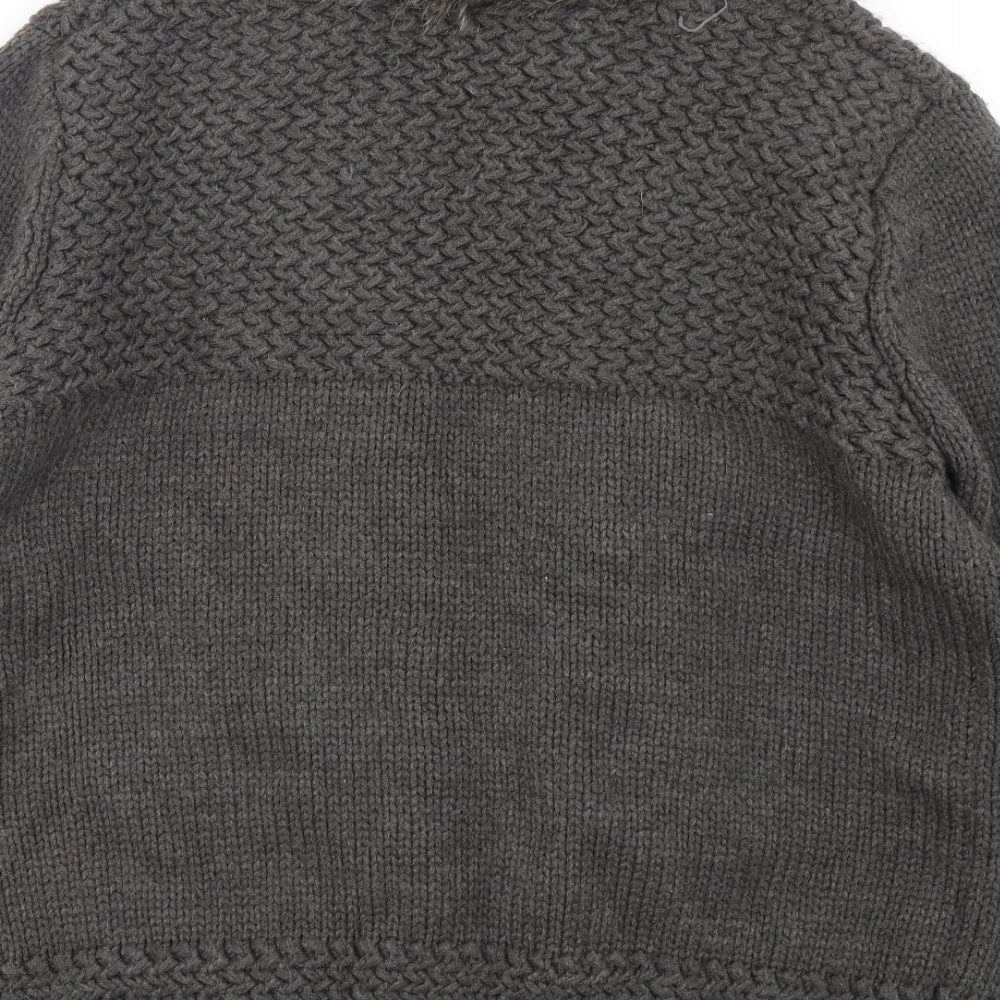 Womens UK Size 10 Topshop Grey Cardigan Jumper