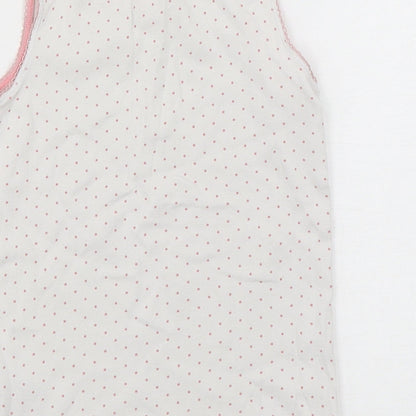 Marks and Spencer Girls Multicoloured Polka Dot Cotton Basic Tank Size 5-6 Years Round Neck Pullover