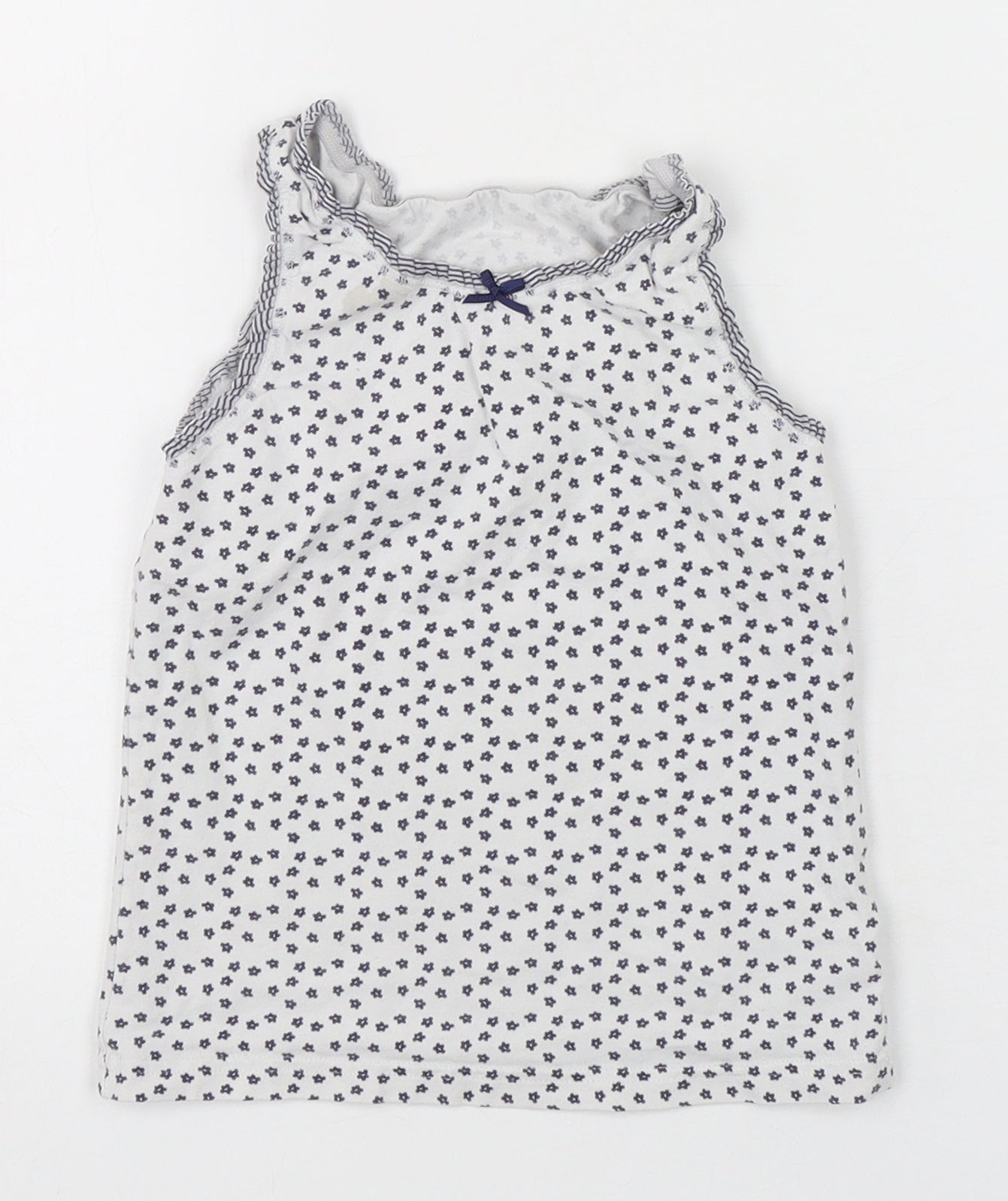 NEXT Girls Multicoloured Floral Cotton Basic Tank Size 5-6 Years Round Neck
