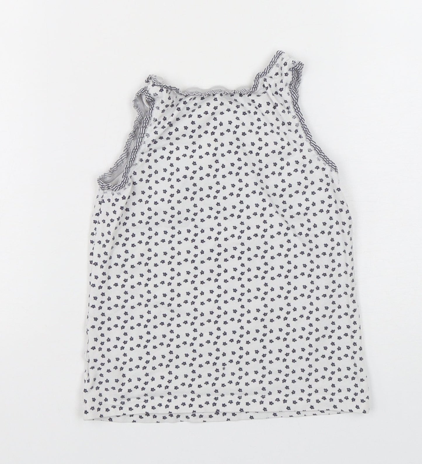NEXT Girls Multicoloured Floral Cotton Basic Tank Size 5-6 Years Round Neck