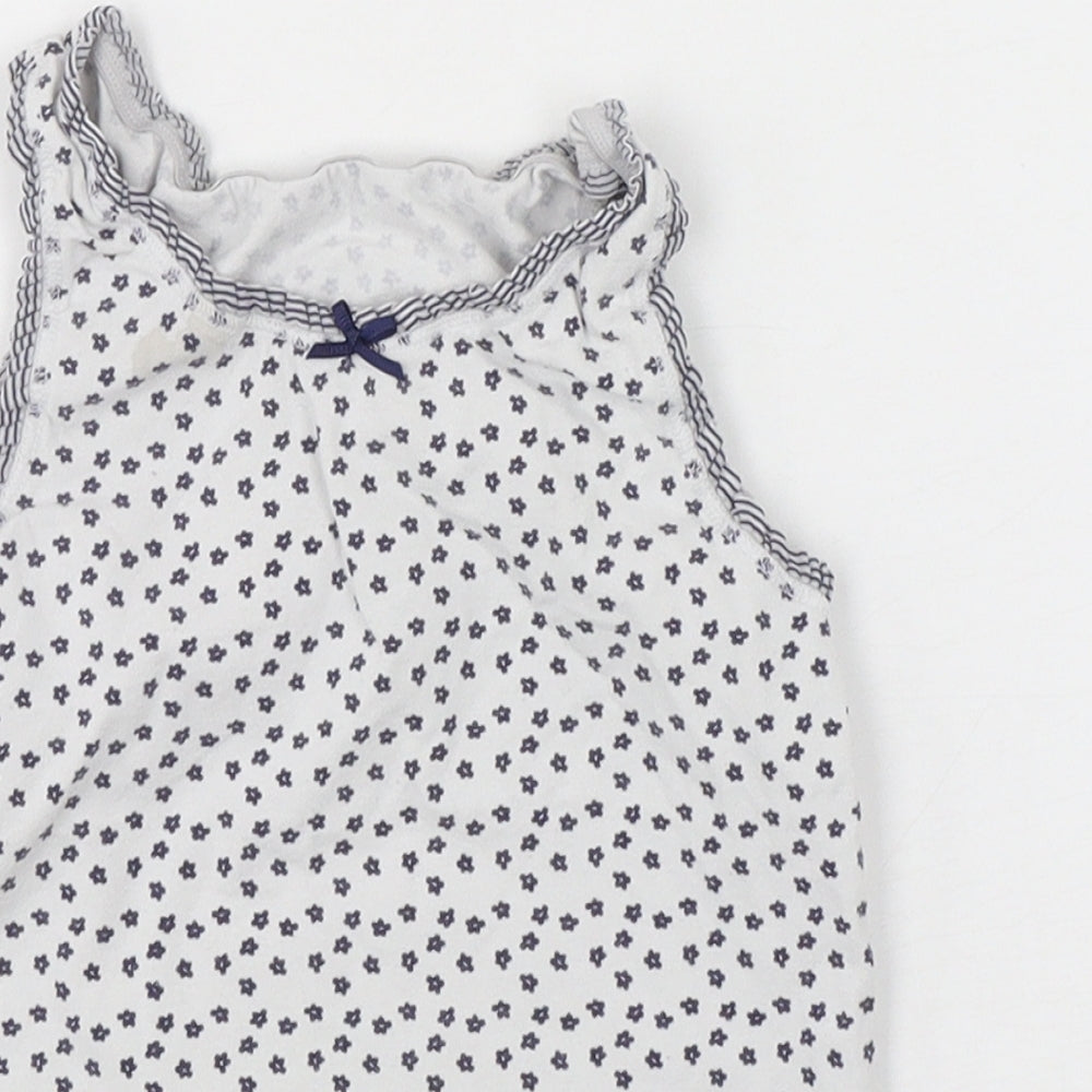 NEXT Girls Multicoloured Floral Cotton Basic Tank Size 5-6 Years Round Neck