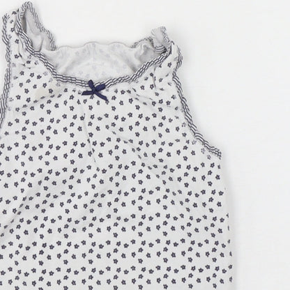 NEXT Girls Multicoloured Floral Cotton Basic Tank Size 5-6 Years Round Neck