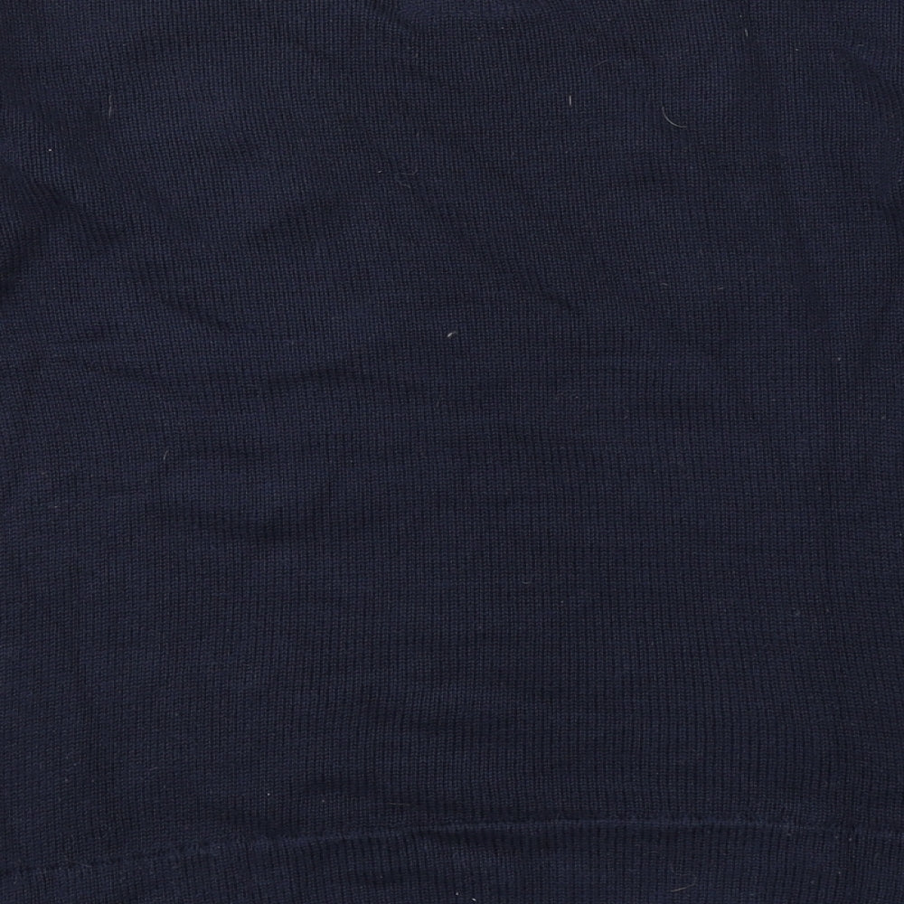 KangaROOS Womens Blue Round Neck Plaid Cotton Pullover Jumper Size 10