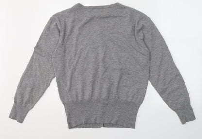 Paramour Womens Grey V-Neck  Viscose Cardigan Jumper Size XL