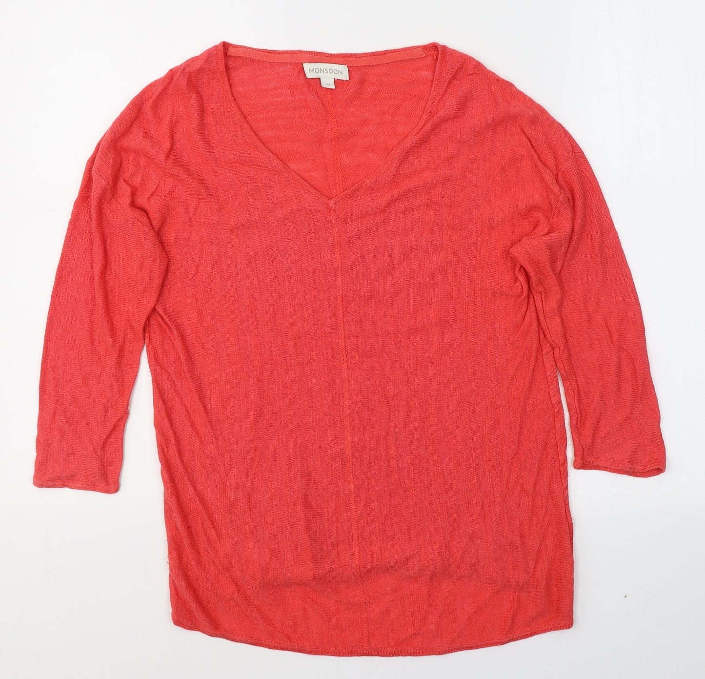 Womens UK Size M Monsoon Red Basic T-Shirt