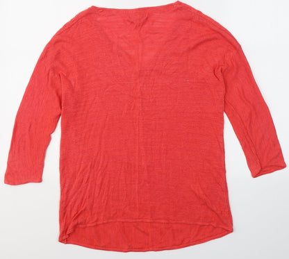 Womens UK Size M Monsoon Red Basic T-Shirt