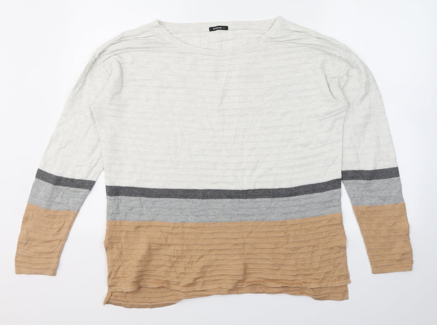 Womens UK Size 16 Roman White Pullover Jumper