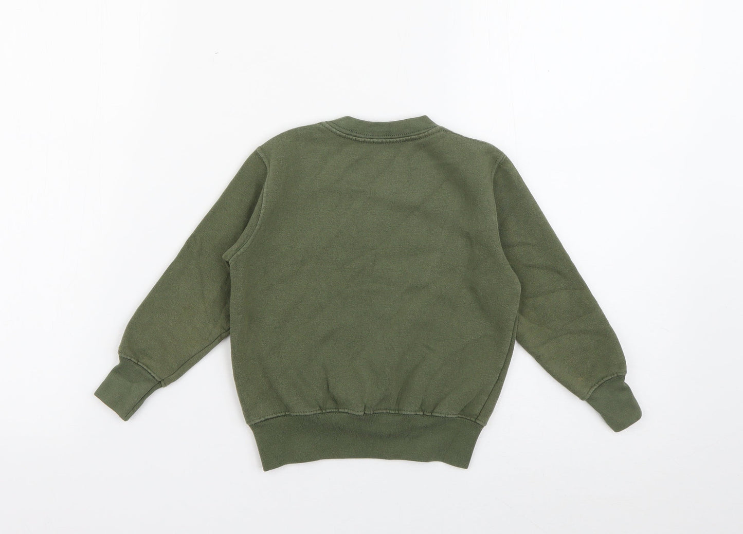Preworn Girls Green  Cotton Pullover Sweatshirt Size 2 Years   - Matilda Khaki